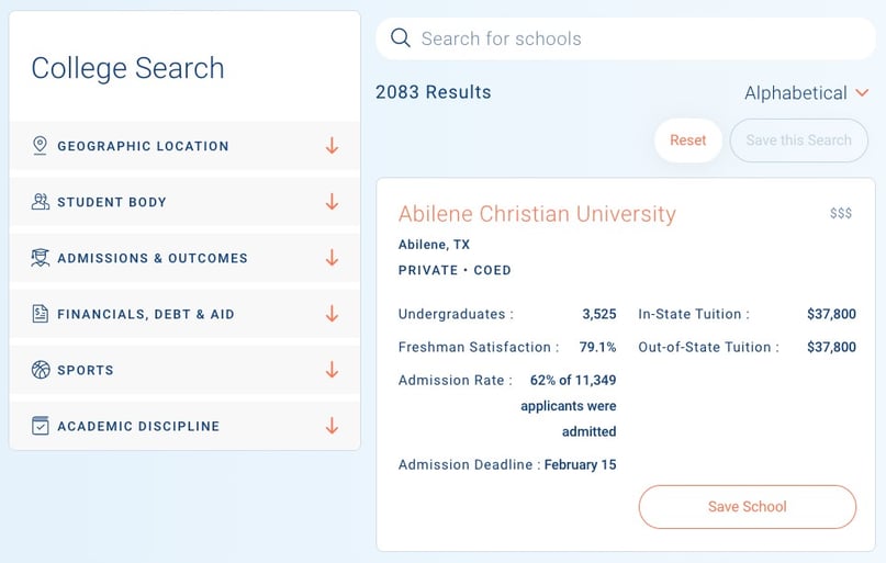 5-questions-college-search-screenshot0-search-tool