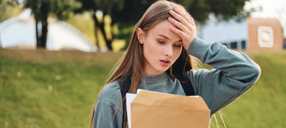 female student stressing out