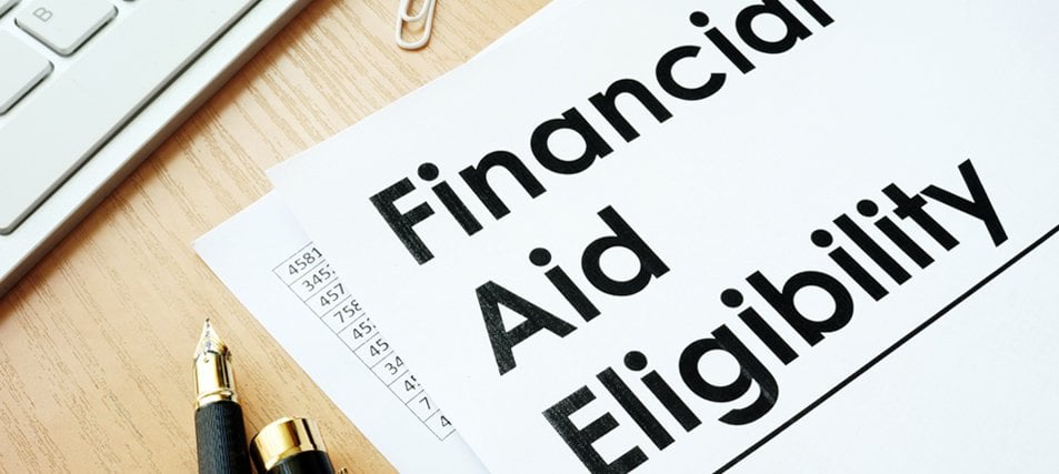 financial aid eligibility printed on paper